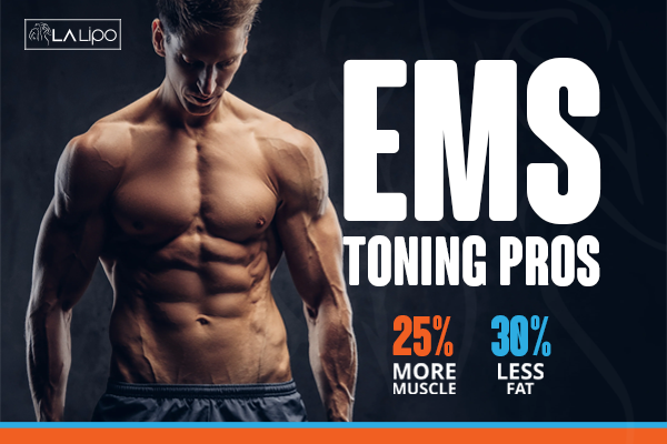 Image of man with sculpted stomach showing the fat loss and muscle gain of LA-EMS Body Sculpting Treatment Chalk Farm
